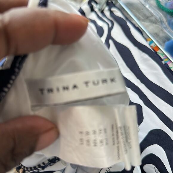 Trina Turk Zebra Handkerchief Rev Bottom Swimsuit Set 6 - Picture 10 of 12